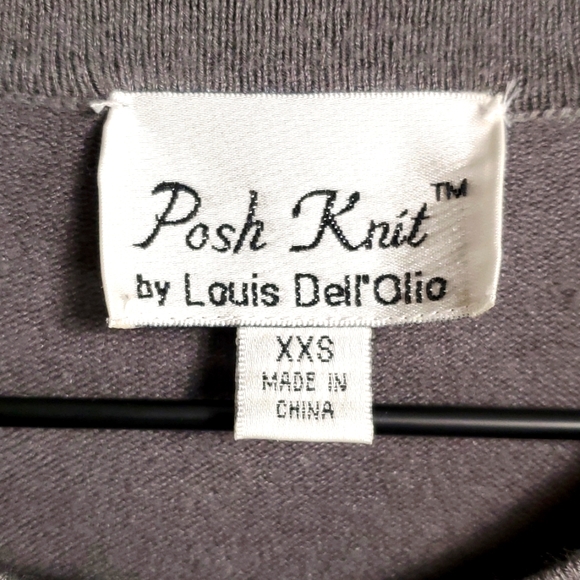 Posh Knit by Loius Dell'Olio | Gypsy Boho Prairiecore Gray Cardigan Sweater - Picture 2 of 9